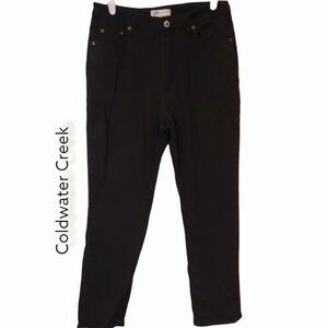 𝅺coldwater Creek classic black straight leg denim high waist jeans sz 10